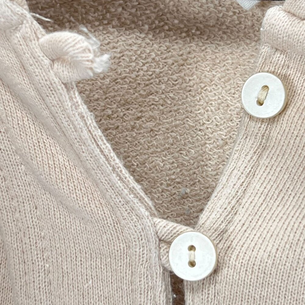 Aerie Beige Hooded Pullover Sweatshirt XS Buttons Pockets Womens Long Sleeve - Picture 7 of 16